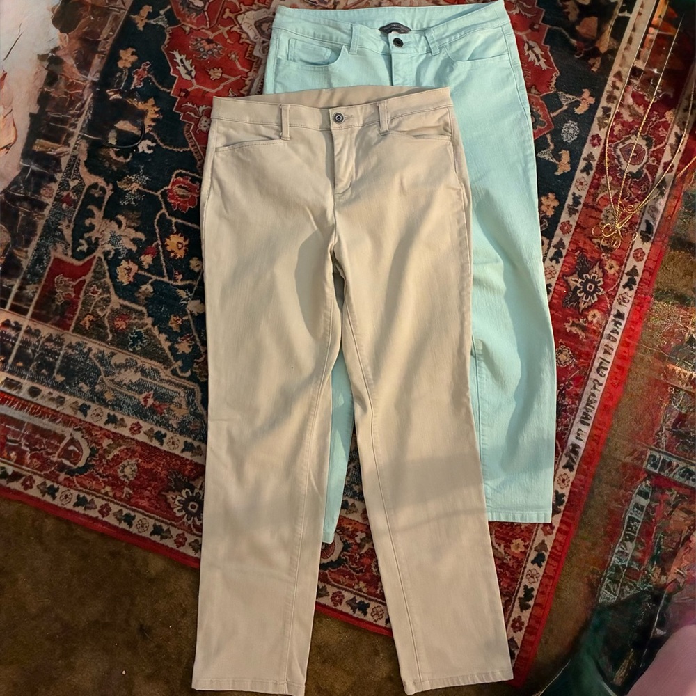 (JFC) pre-owned bundle of 2 Christopher & Banks Slimming Pants women’s size 10